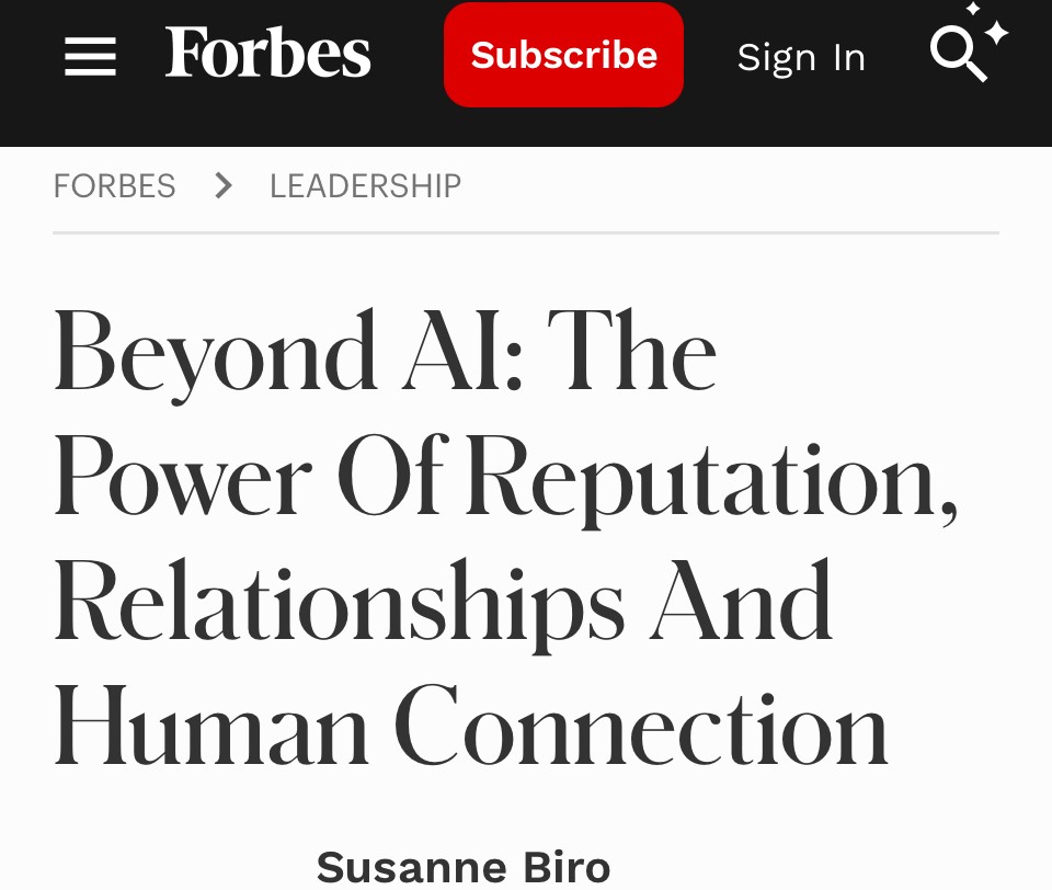 Beyond AI: The Power of Reputation, Relationships and Human Connection